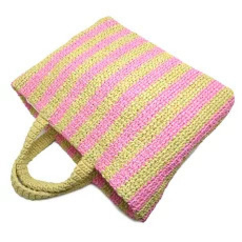Prada RAFIA Raffia Tote Bag Shoulder Straw Tan Beige Pink - Picture 4 of 10